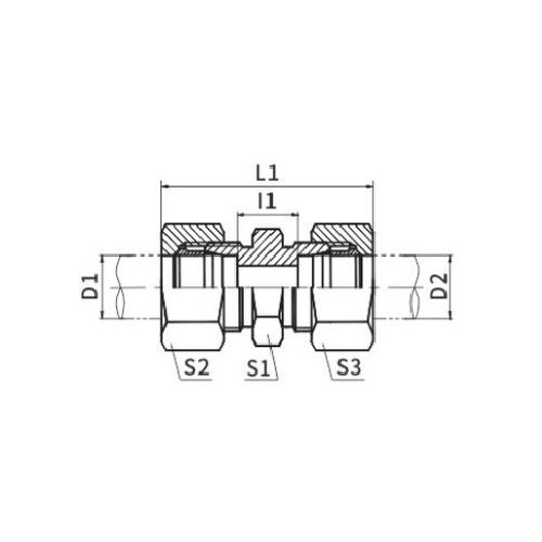 DIN 24° Cone Bite Type lige adaptere