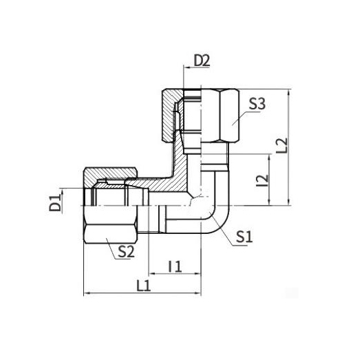 DIN 90° metrisk han 24°L.T.