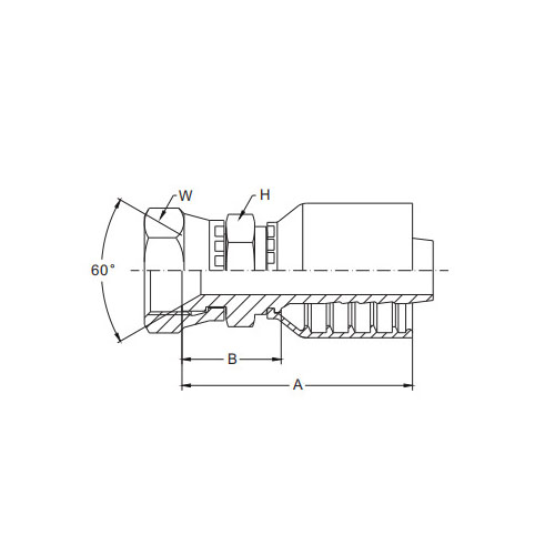 Komatsu metrisk hun 60° kegleforsegling